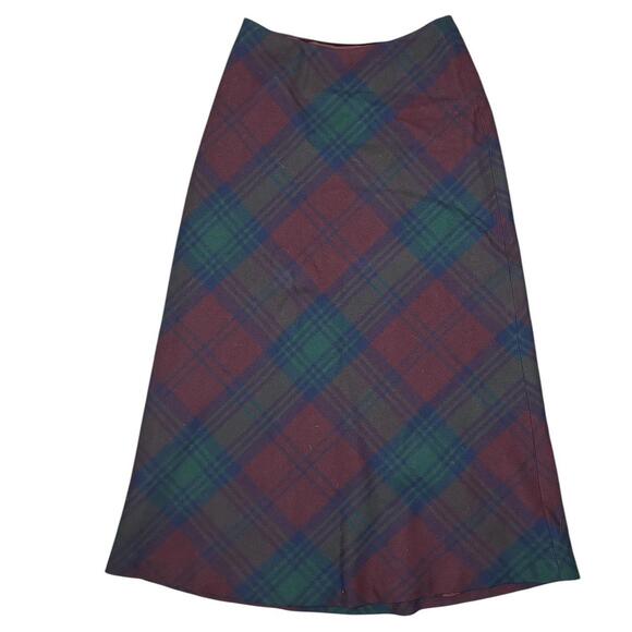 Ralph Lauren Plaid Wool Maxi Skirt, Size 6 - Picture 2 of 3